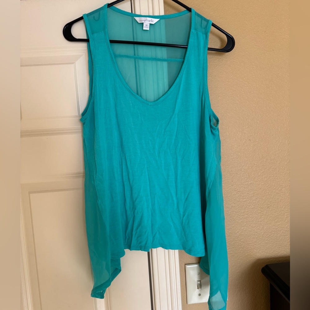 Charming Charlie Teal Sleeveless Tank Top